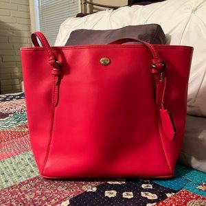 Coach Peyton Leather Zip Top Tote Bag